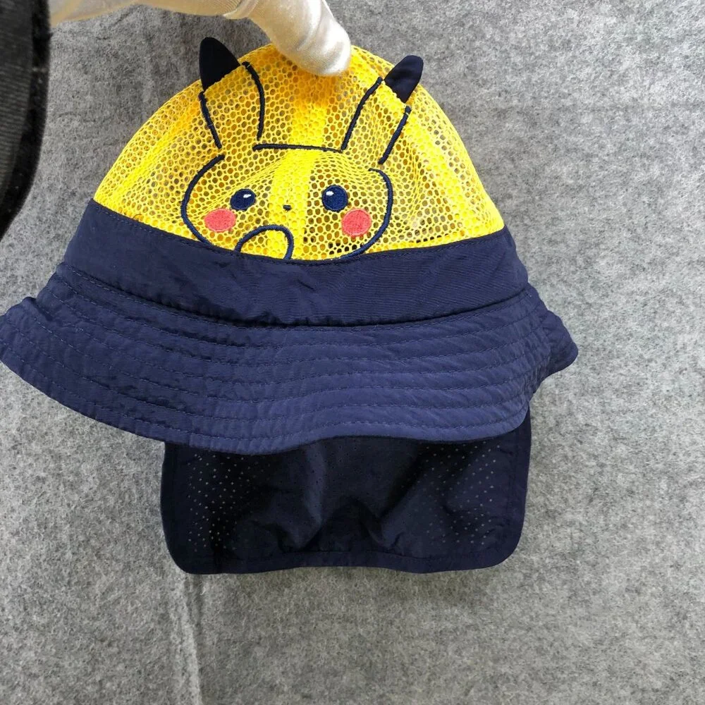 Kids 2T Pokemon Sun Hat Pikachu Swim Hat Nylon Sun Protection Bucket Mesh‎
